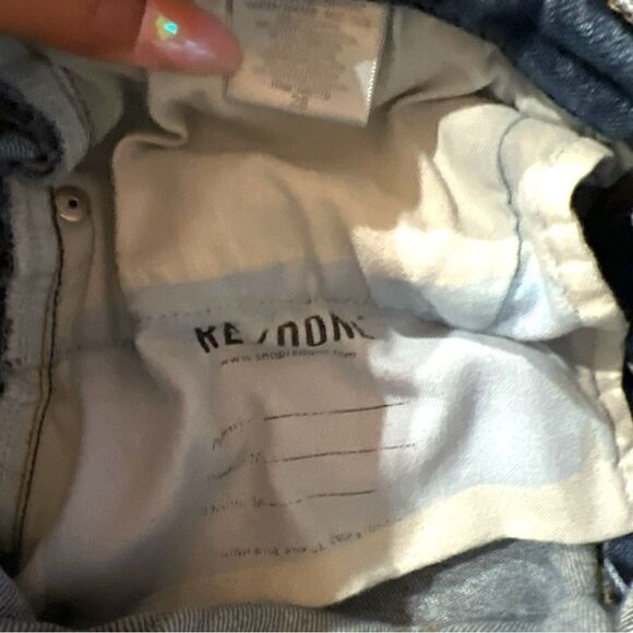 Re/Done High Rise Ankle Crop Button-Fly Jeans  in Mid 70s Wash Size 28 - Picture 6 of 8